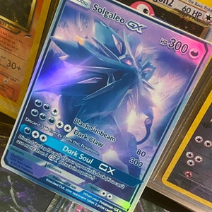 Solgaleo Lunala GX Alternate Art Custom Pokemon Card Display 