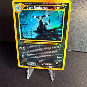 Cartão de Proxy Holo Artesanal Dark Umbreon Gym Heroes Revival