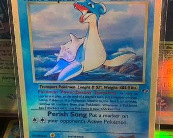 Ash's lapras Gym Heroes revival Handmade Holo Proxy Card