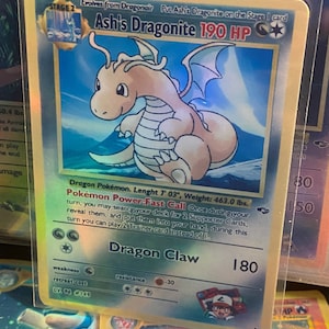 Cartão proxy Holo artesanal do renascimento dos heróis do ginásio dragonite de Ash