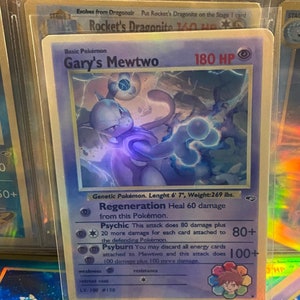 Cartão proxy Holo feito à mão do renascimento dos heróis do ginásio mewtwo de Gary