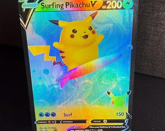 Surfing Pikachu V Orica Pokémon Gx Vstar Vmax Handmade Holo Proxy