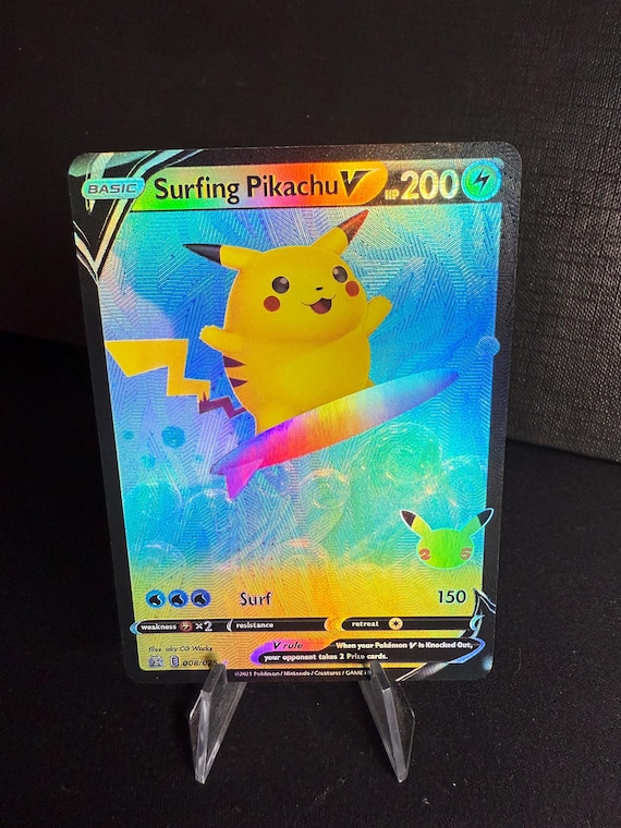 Surfing Pikachu V Orica Pokmon gx vstar vmax Handmade Holo Proxy Card Surfing Pikachu V Orica Pokmon gx vstar vmax Handmade Holo Proxy Card