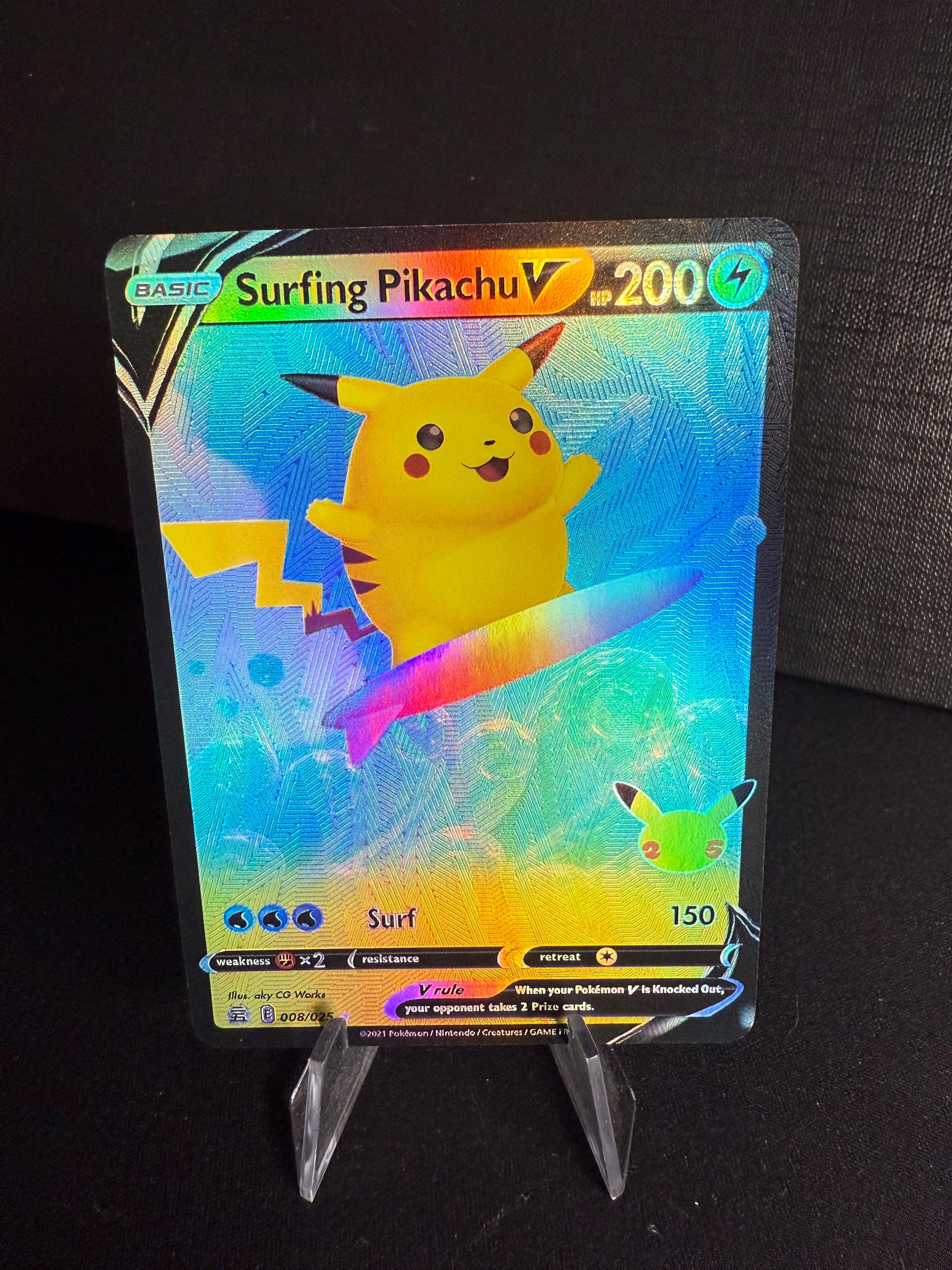 Surfing Pikachu V Orica Pokémon Gx Vstar Vmax Handmade Holo Proxy
