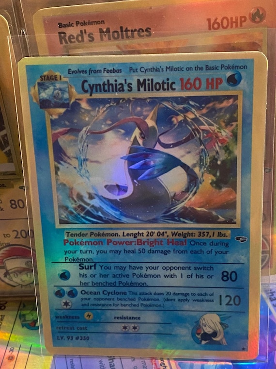 Cynthia's milotic Gym Heroes revival Handmade Holo Proxy Card