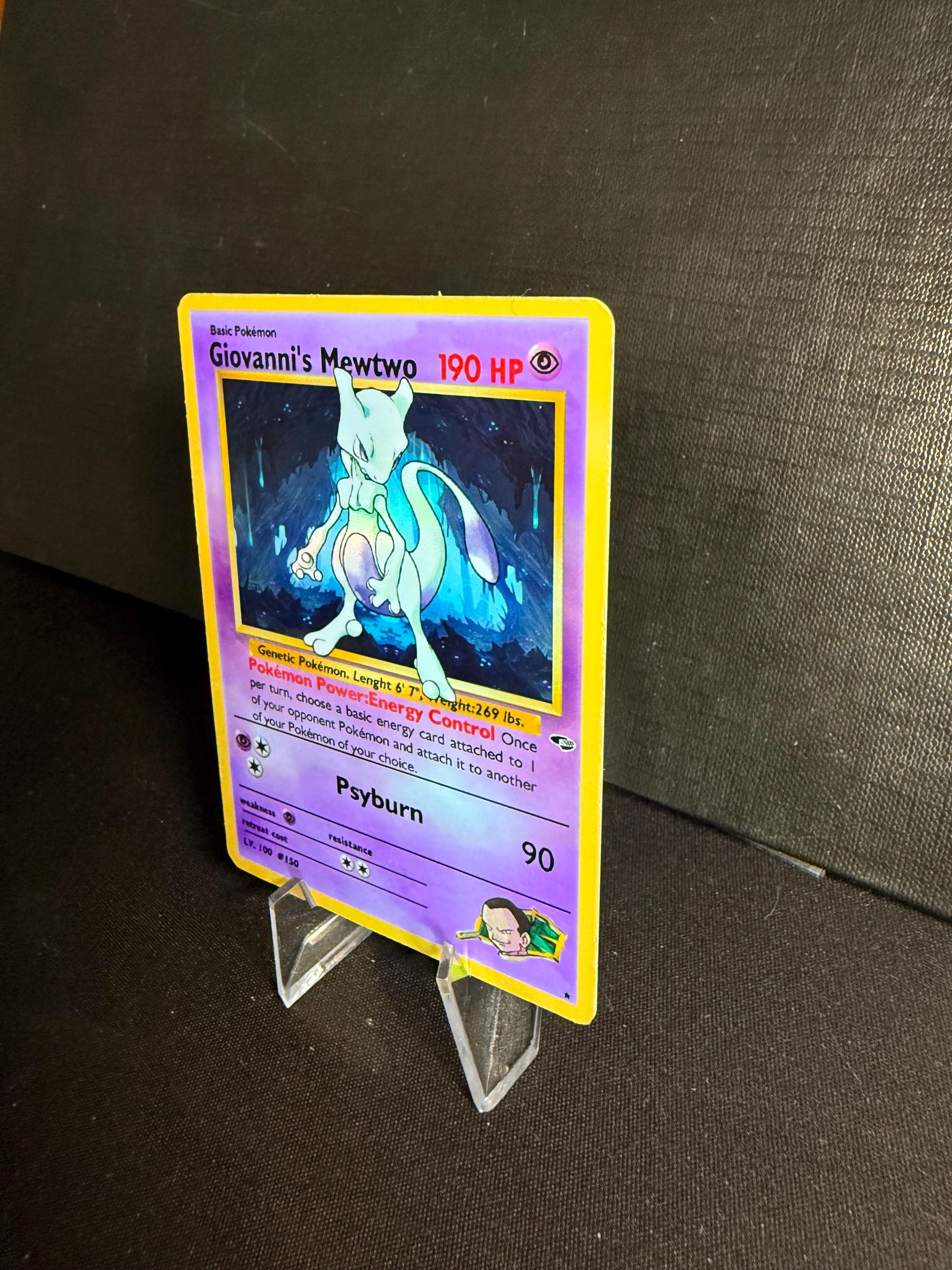 Giovanni's Mewtwo Gym Heroes Revival Handmade Holo Proxy Card - Etsy