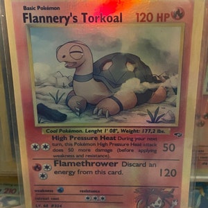 Cartão Proxy Holo feito à mão do Flannery's torkoal Gym Heroes revival