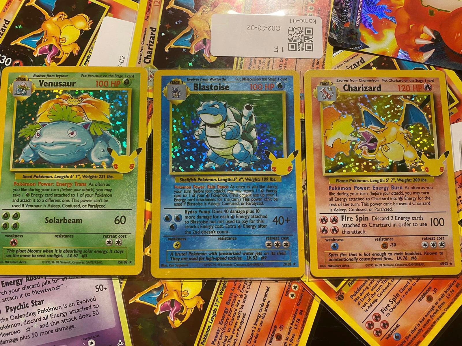 25th Anniversary Charizard Blastoise Venusaur Base Set Orica