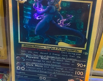 Giovanni's shining mewtwo Gym Heroes revival Handmade Holo Proxy Card