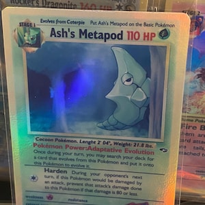 Cartão proxy Holo feito à mão do renascimento dos heróis do ginásio do metapod de Ash