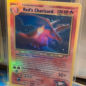 Cartão Proxy Holo feito à mão Charizard Gym Heroes Revival do Red