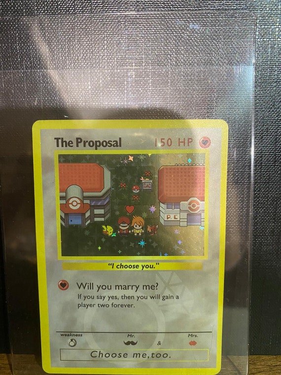Pokemon the Proposal Trading Card Wedding Valentines Marriage Etsy