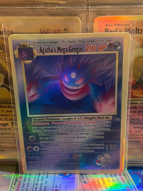 Holo Mega Gengar and Mimikyu/ Custom Holographic Pokémon Card / EX Card -   Israel