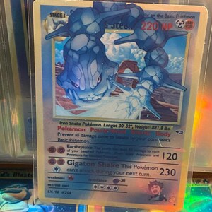 Cartão proxy Holo feito à mão do renascimento dos heróis do ginásio Steelix de Brock