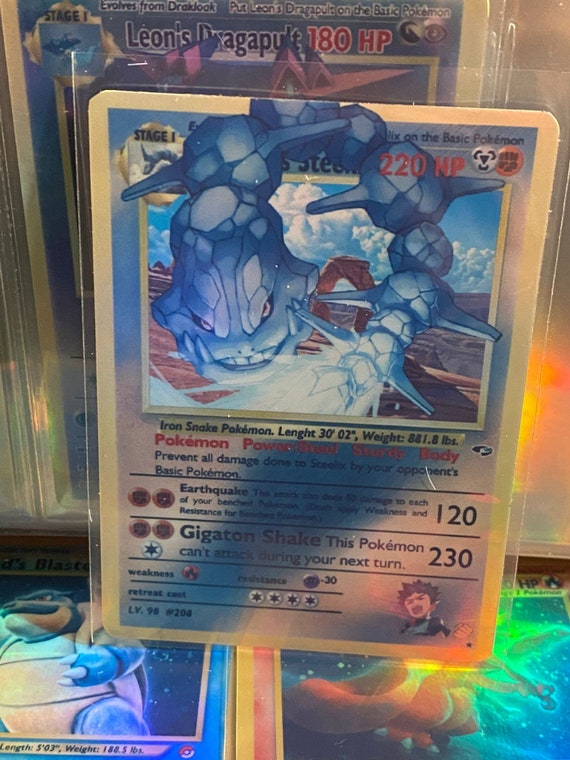 Brock's Steelix Gym Heroes Revival Handmade Holo Proxy Card - Etsy