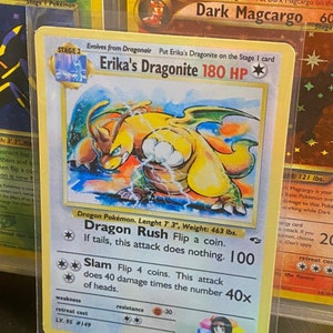 Erika es Dragonite Gym Heroes Revival Handgefertigte Holo-Ersatzkarte