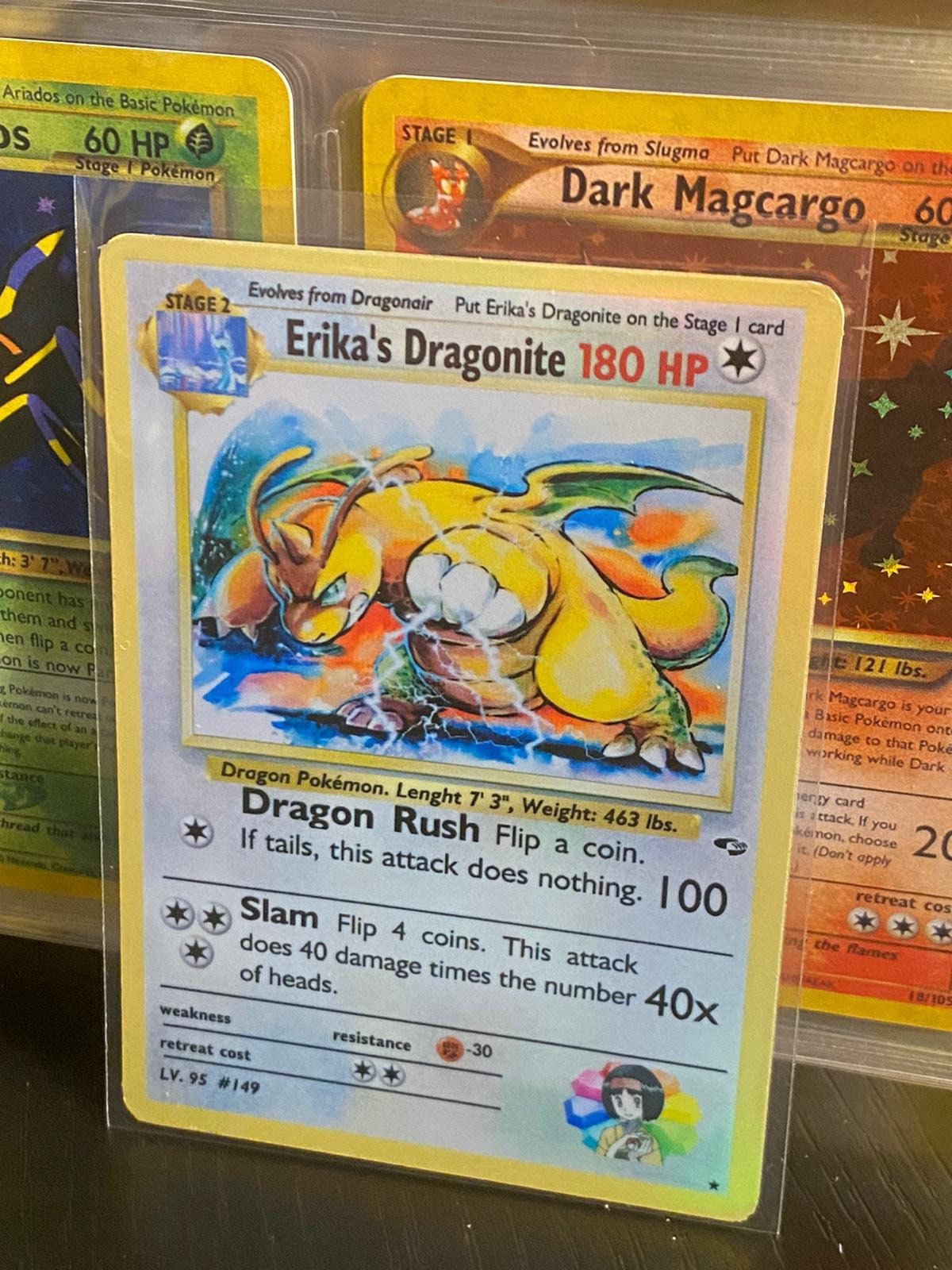 erika's dragonair pokemon card value Erika's dragonite Gym Heroes revival Handmade Holo Proxy Card