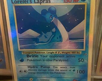 Lorelei's lapras Gym Heroes revival Handmade Holo Proxy Card