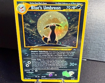 Blue&#39;s umbreon Gym Heroes revival Handmade Holo Proxy Card