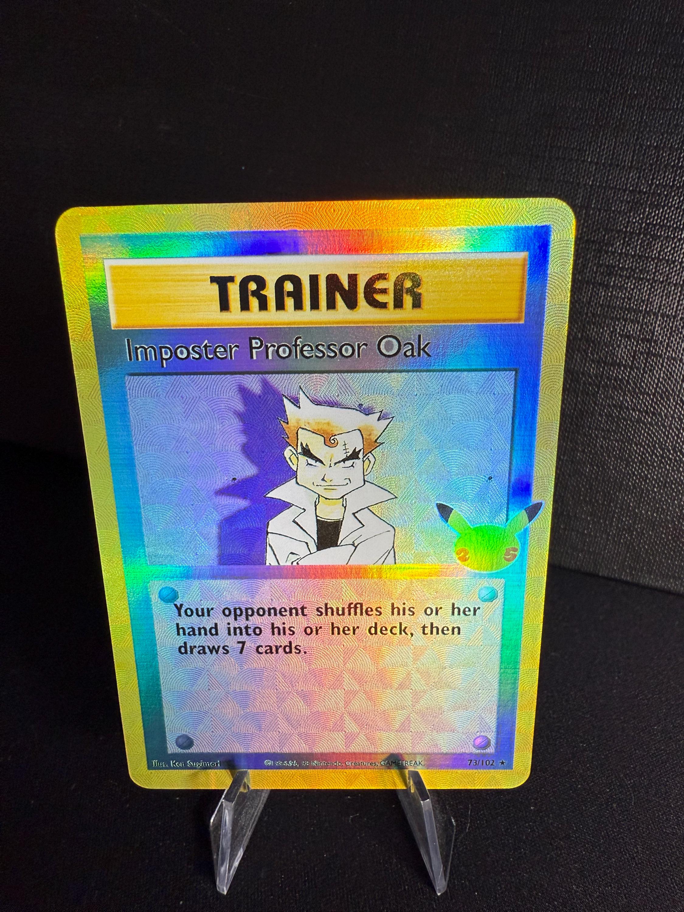 pokemon professor oak card Pokémon Card TV Animation #TV7 Professor Oak Blue Logo 1st Print Puzzl –  AGS Collectibles