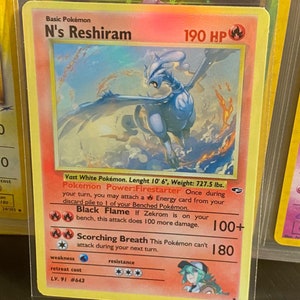 Cartão de proxy Holo feito à mão do renascimento dos heróis do ginásio de Ns reshiram