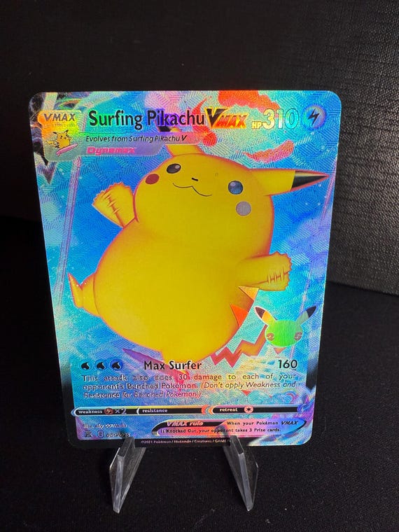 Surfing Pikachu V Orica Pokmon Gx Vstar Vmax Handmade Holo Proxy Card -  Etsy