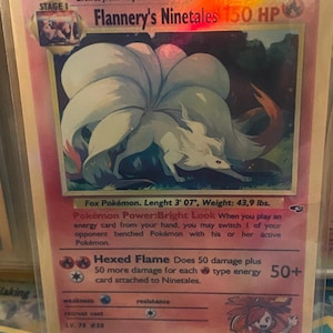 Cartão proxy Holo feito à mão do revival dos heróis do ginásio de Ninetales de Flannery