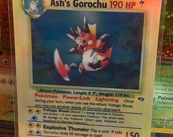 Ash&#39;s gorochu Gym Heroes revival Handmade Holo Proxy Card