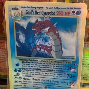Golds rote Gyarados Gym Heroes Revival handgemachte Holo-Ersatzkarte