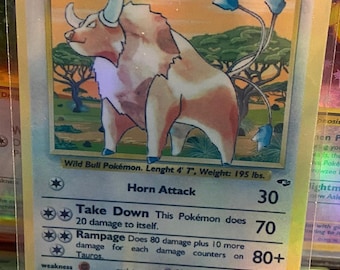 blaine's tauros pokemon card value Vintage Common - 1st Edition Blaine's Tauros Gym Heroes Non-holo Pokemon  Card 64/132 - VG (B)