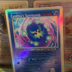Cartão proxy Holo feito à mão do renascimento dos heróis do ginásio Spiritomb de Cynthia