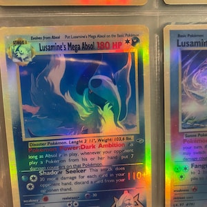 Cartão proxy Holo feito à mão mega absol Gym Heroes da Lusamine