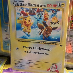 Cartão proxy Holo feito à mão do renascimento dos heróis do ginásio Pokémon do Papai Noel