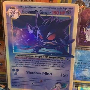 Cartão de Proxy Holo feito à mão do renascimento dos Heróis do Ginásio de Giovanni