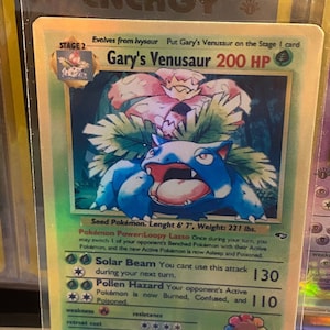 Cartão proxy holo feito à mão do renascimento dos heróis do ginásio de Gary, venusaur