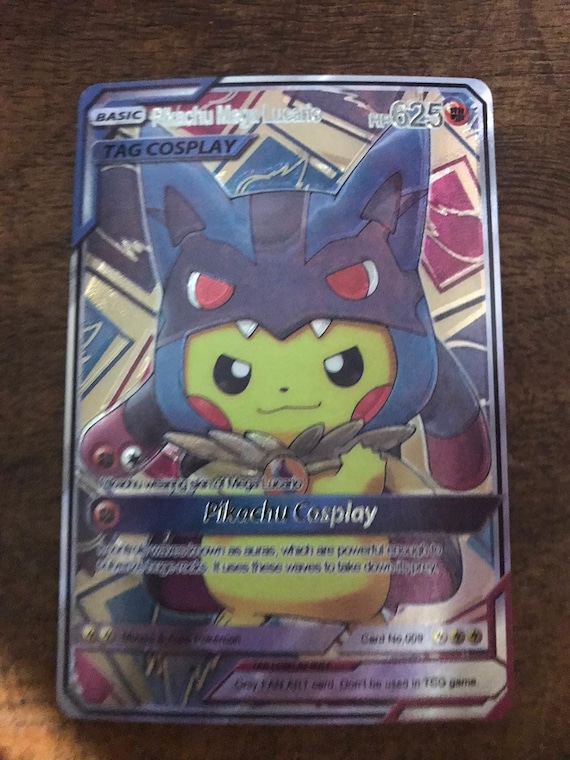 Pikachu Mega Lucario X GX EX M MEGA Pokemon Orica Custom Card Shadow Vmax  Gigantamax Dynamax Tag Team V Charizard 