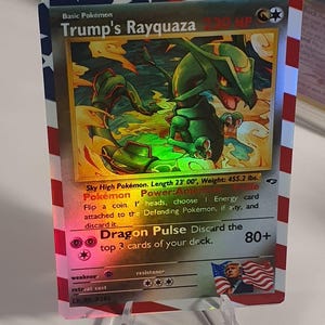 Cartão proxy Holo feito à mão do renascimento dos heróis do ginásio Rayquaza de Trump