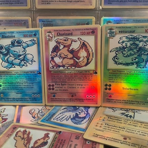 Pack de cartes Pokémon Charizard Blastoise Venusaur GB Sprite art gx vmax vstar