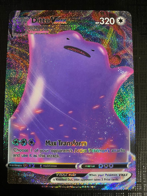 Ditto Vstar sword & shield GX EX M MEGA Pokemon Orica Custom Card Shadow  vMax Gigantamax Dynamax Tag Team V Charizard