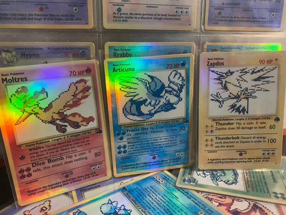 Bundle Moltres Zapdos Articuno Pokemon Card GB Sprite Art Gx 