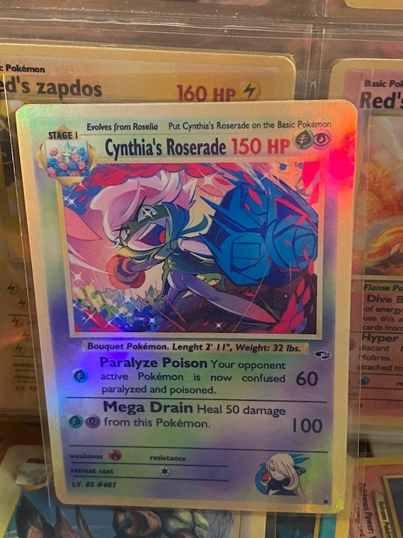 Cynthia's Roserade Gym Heroes Revival Handmade Holo Proxy Card - Etsy