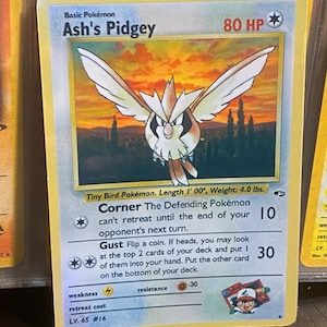 Cartão proxy Holo feito à mão do renascimento dos heróis do ginásio de Ash