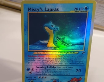 Misty's lapras Gym Heroes revival Handmade Holo Proxy Card