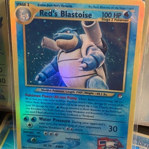 Cartão proxy Holo feito à mão do renascimento dos heróis do ginásio Red's blastoise