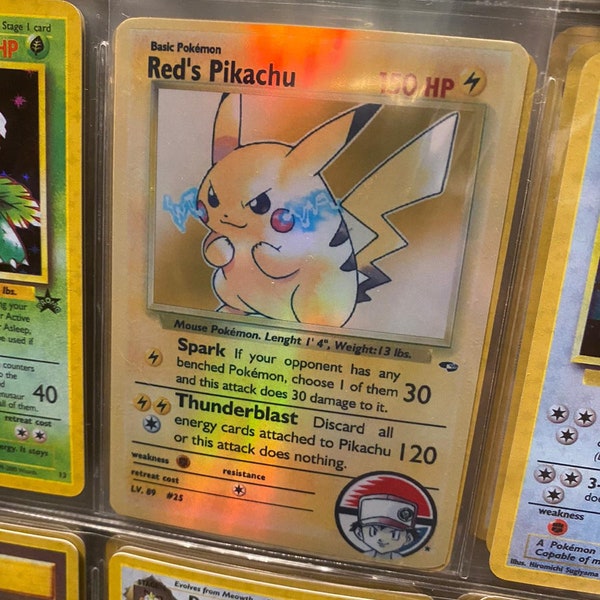 Rote pikachu Gym Heroes Revival Handgefertigte Holo-Ersatzkarte