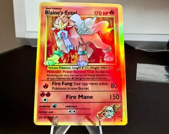 Blaine&#39;s entei Gym Heroes revival Handmade Holo Proxy Card