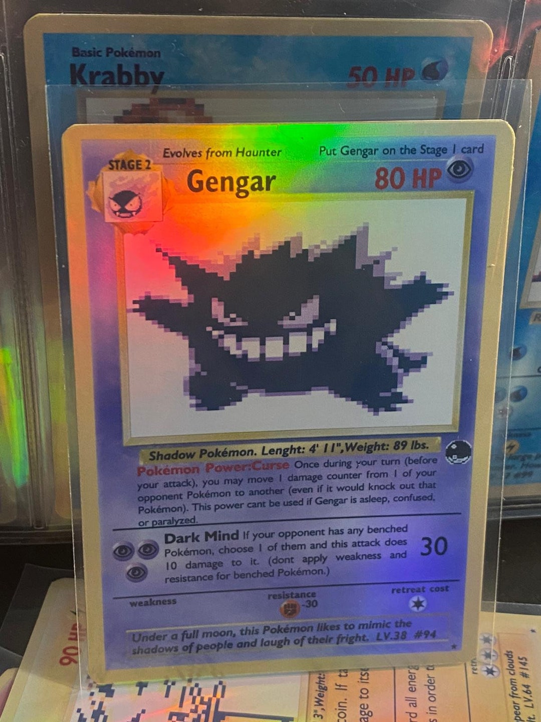 Gengar Pokemon Card GB Sprite Art Gx Vmax Vstar Etsy