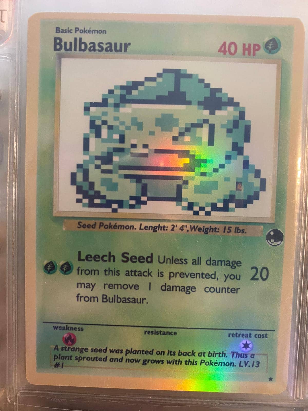 Bulbasaur Pokemon Card GB Sprite Art Gx Vmax Vstar Etsy