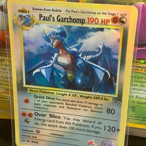 Cartão proxy Holo feito à mão do renascimento dos heróis do ginásio de Paul's garchomp