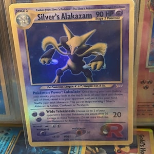 Cartão proxy Holo feito à mão do renascimento dos heróis do ginásio de Silver's alakazam